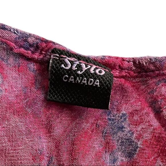 Stylo CANADA Boho Paisley Print Embroidery Sleeveless Midi Dress Pink Purple M/L - Picture 10 of 10